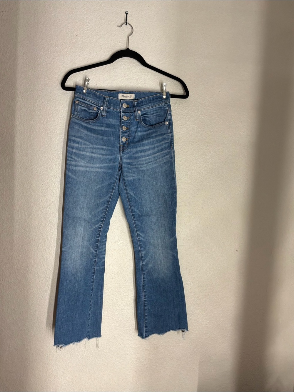 Madewell Blue Button-Fly Flare Jeans